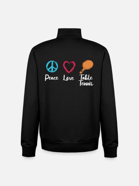 Peace Love Table Tennis - Unisex Organic Zip Sweatshirt by Stanley/Stella - black