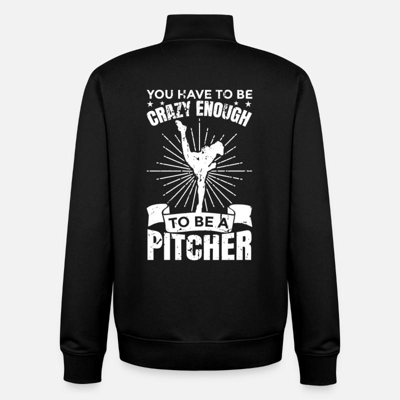 Baseball Pitcher - Unisex Organic Zip Sweatshirt by Stanley/Stella - black