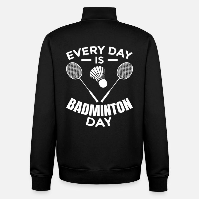 Badminton Routine - Unisex Organic Zip Sweatshirt by Stanley/Stella - black