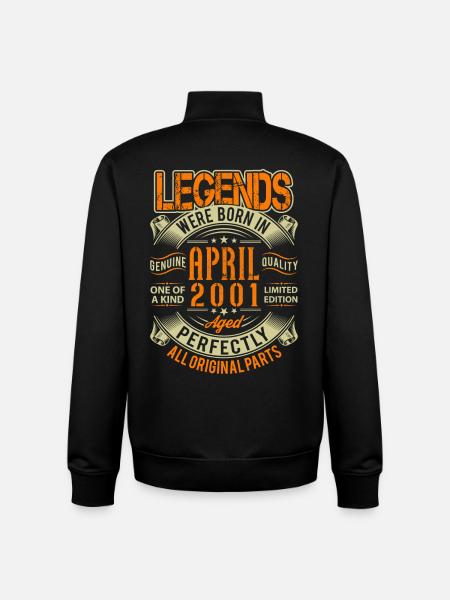 2001 April Birthday Legend - Unisex Organic Zip Sweatshirt by Stanley/Stella - black