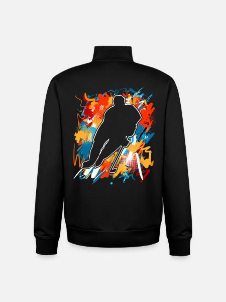 Hockey sur glace - Sweat zippé unisexe en coton bio Stanley/Stella - noir