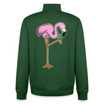 Flamingo popsicles - Unisex Organic Zip Sweatshirt by Stanley/Stella - bottle green - Back - AI Model Male 185 dark (185cm)