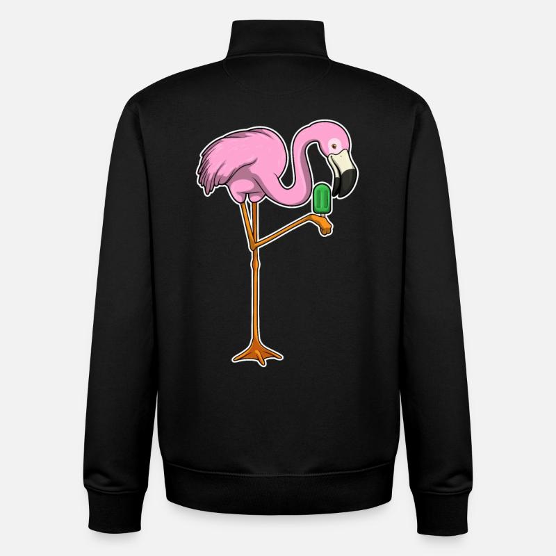 Flamingo popsicles - Unisex Organic Zip Sweatshirt by Stanley/Stella - black