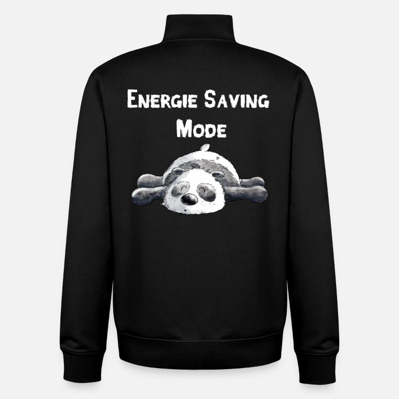 Dreaming Panda Bear - Unisex Organic Zip Sweatshirt by Stanley/Stella - black