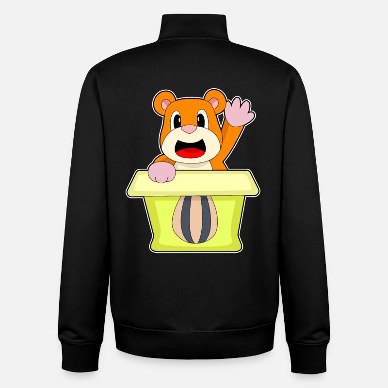 Hamster Karton - Unisex Organic Zip Sweatshirt von Stanley/Stella - Schwarz