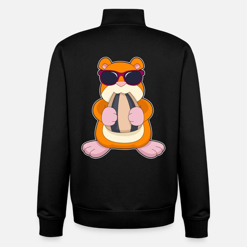Hamster Sunglasses - Unisex Organic Zip Sweatshirt by Stanley/Stella - black
