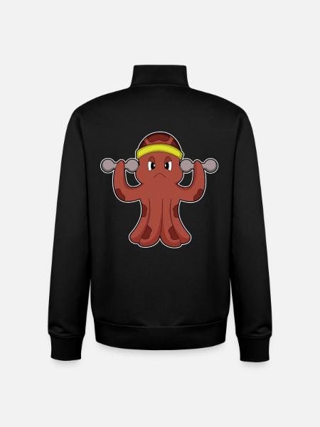 Krake Bodybuilder Hanteln Bodybuilding - Unisex Organic Zip Sweatshirt von Stanley/Stella - Schwarz