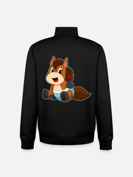 Bébé cheval - Sweat zippé unisexe en coton bio Stanley/Stella - noir