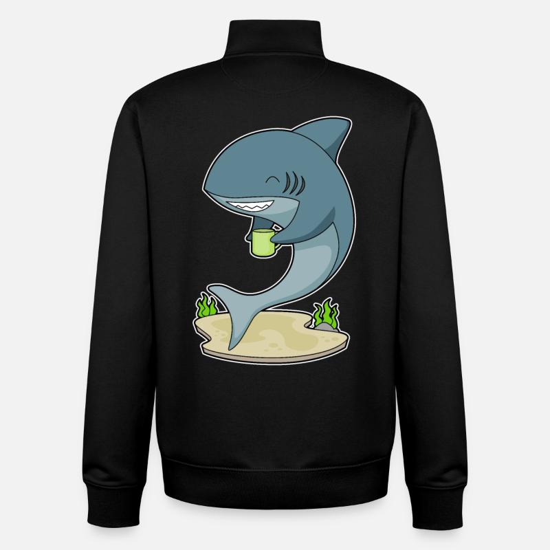 Hai Becher Kaffee - Unisex Organic Zip Sweatshirt von Stanley/Stella - Schwarz