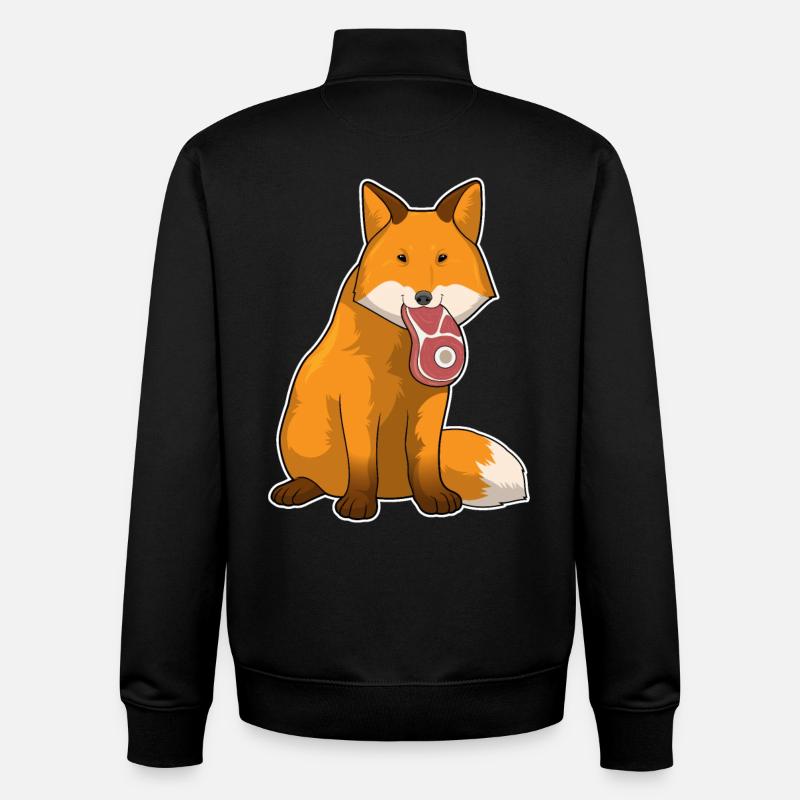 Viande de renard - Sweat zippé unisexe en coton bio Stanley/Stella - noir