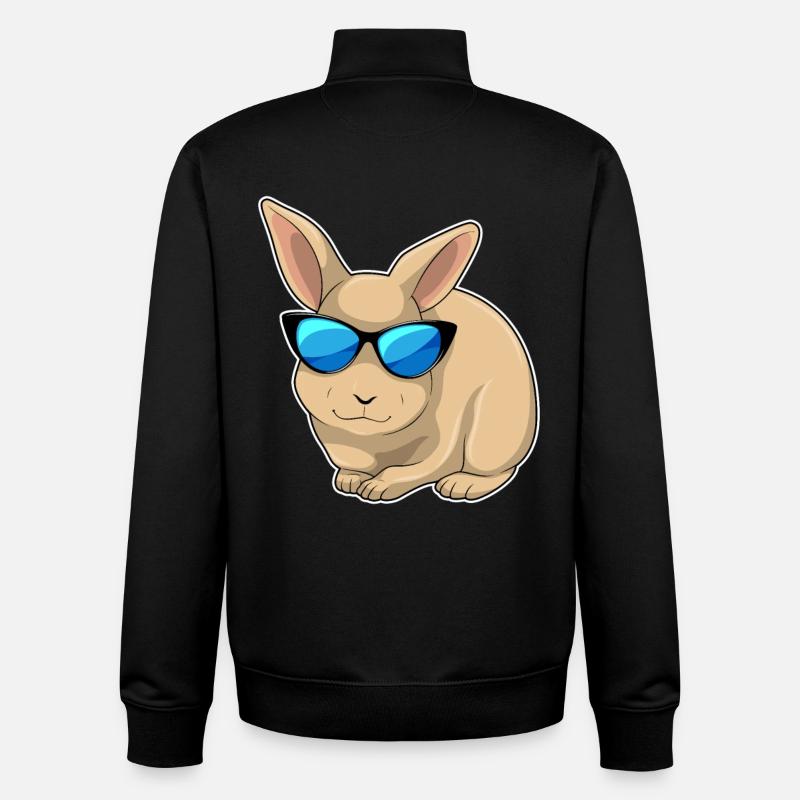 Hase Sonnenbrille - Unisex Organic Zip Sweatshirt von Stanley/Stella - Schwarz