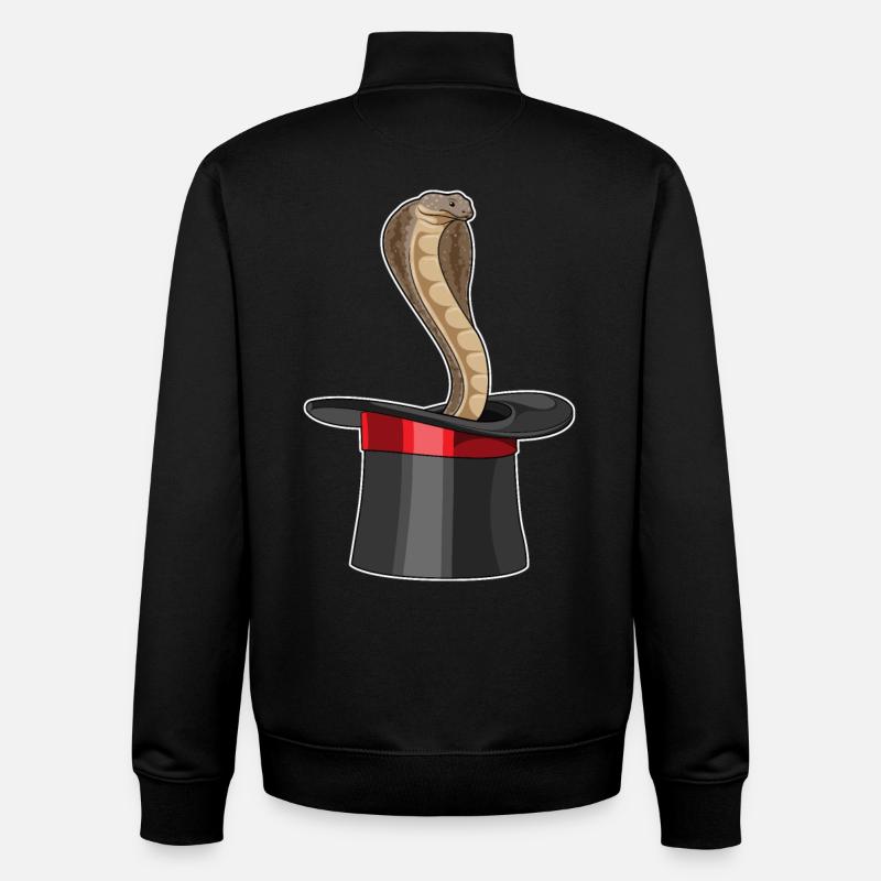 Cylindre Snake Wizard - Sweat zippé unisexe en coton bio Stanley/Stella - noir