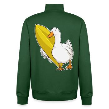 Surf de canards Surf Surf Été - Sweat zippé unisexe en coton bio Stanley/Stella - vert bouteille - Dos - AI Model Male 185 dark (185cm)