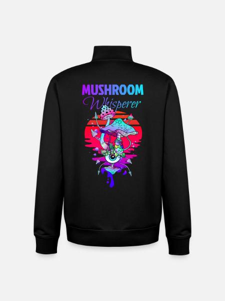 Mushroom Whisperer Magic Mushrooms - Unisex Organic Zip Sweatshirt by Stanley/Stella - black
