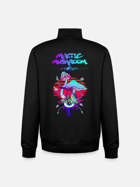 Magic Mushroom Sunset - Unisex Organic Zip Sweatshirt by Stanley/Stella - black