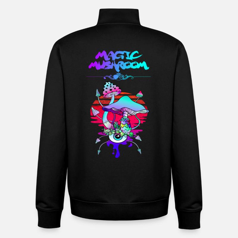 Magic Mushroom Sunset - Unisex Organic Zip Sweatshirt by Stanley/Stella - black