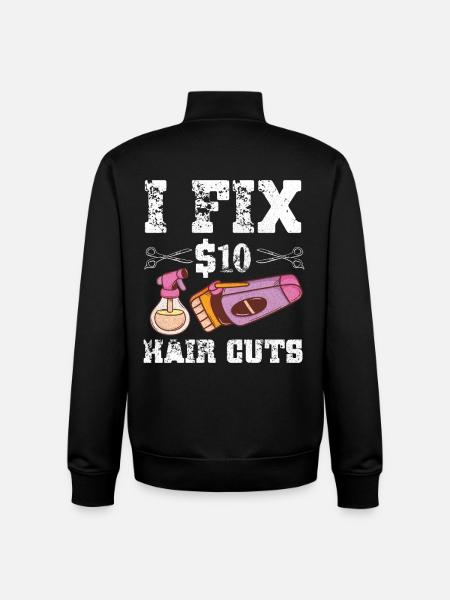 Barbier Coiffeur Coiffeur Coiffeur Barbier - Sweat zippé unisexe en coton bio Stanley/Stella - noir