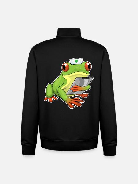 Frog Nurse - Unisex Organic Zip Sweatshirt by Stanley/Stella - black