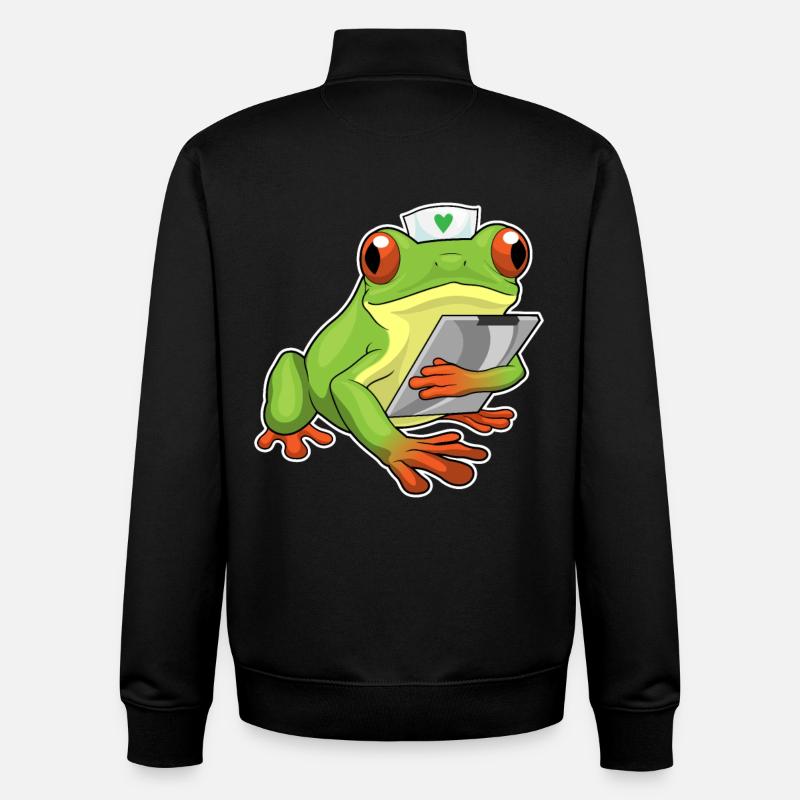 Frosch Krankenschwester - Unisex Organic Zip Sweatshirt von Stanley/Stella - Schwarz