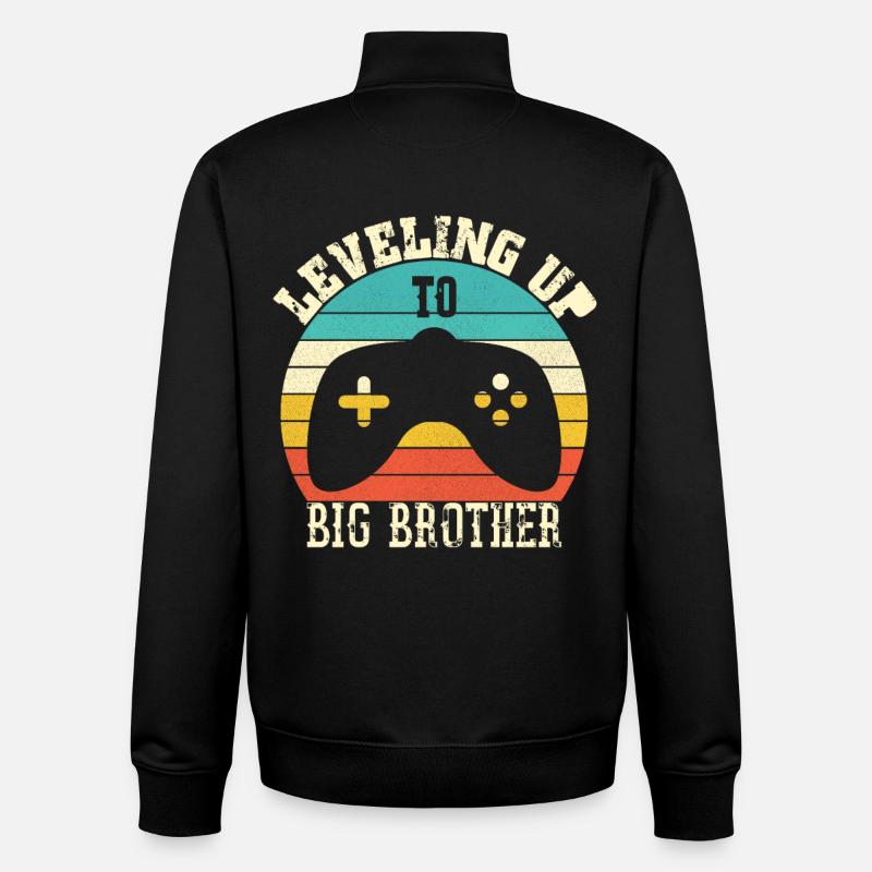 Monter de niveau vers Big Brother - Sweat zippé unisexe en coton bio Stanley/Stella - noir