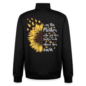 I Am This Mother Motivational Sunflower Geschenk - Unisex Organic Zip Sweatshirt von Stanley/Stella - Schwarz - Hinten - AI Model Male 185 light (185cm)