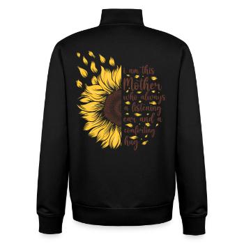 I Am This Mother Motivational Sunflower Geschenk - Unisex Organic Zip Sweatshirt von Stanley/Stella - Schwarz - Hinten - AI Model Male 185 light (185cm)