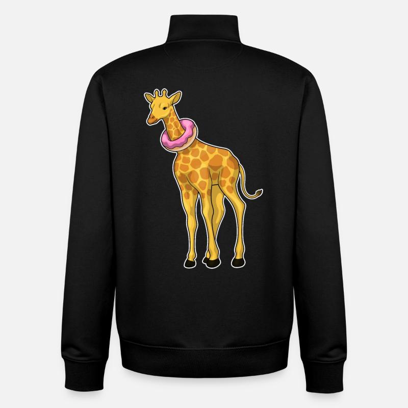 Giraffe Donut - Unisex Organic Zip Sweatshirt by Stanley/Stella - black