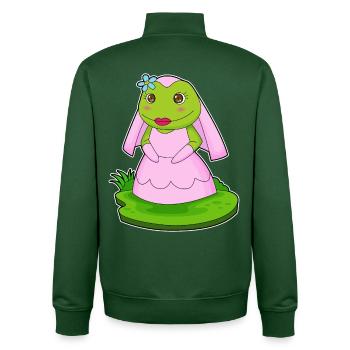 Frog Bridal Veil Wedding - Unisex Organic Zip Sweatshirt by Stanley/Stella - bottle green - Back - AI Model Male 185 dark (185cm)