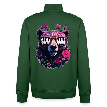 Mamabär Sonnenbrille Mama Bear Muttertag Blumen - Unisex Organic Zip Sweatshirt von Stanley/Stella - Flaschengrün - Hinten - AI Model Male 185 dark (185cm)