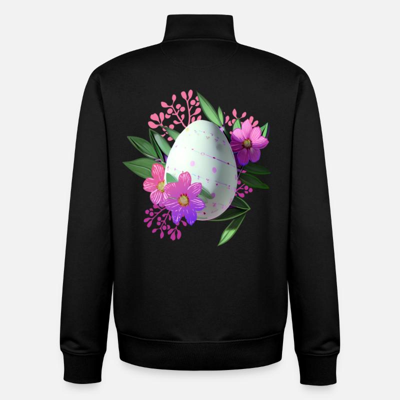 Blumen Osterei Floral - Unisex Organic Zip Sweatshirt von Stanley/Stella - Schwarz