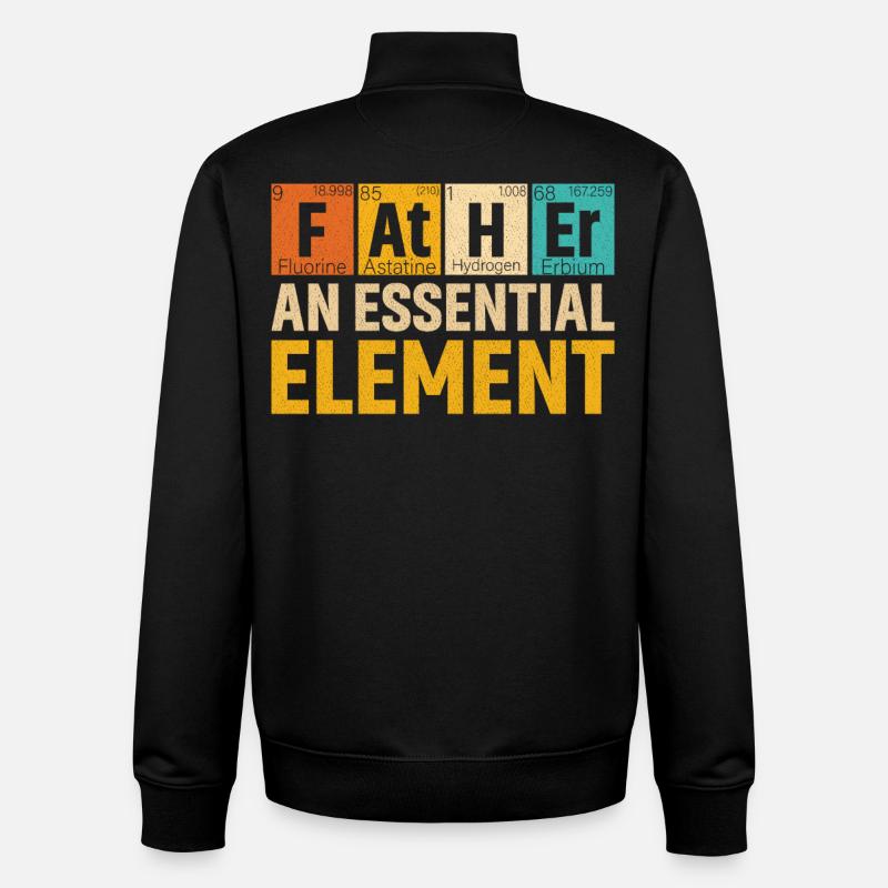 Père Un élément essentiel Période Fête des Pères - Sweat zippé unisexe en coton bio Stanley/Stella - noir