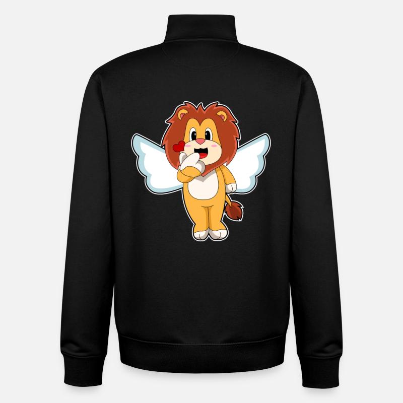 Ailes d’ange de Léo - Sweat zippé unisexe en coton bio Stanley/Stella - noir