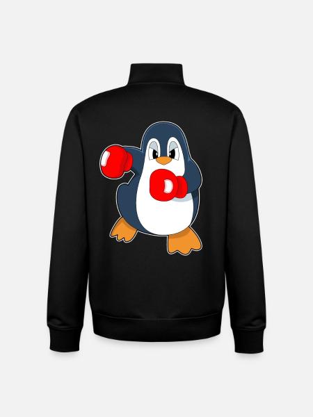 Pinguin Boxer Boxhandschuhe Boxen - Unisex Organic Zip Sweatshirt von Stanley/Stella - Schwarz