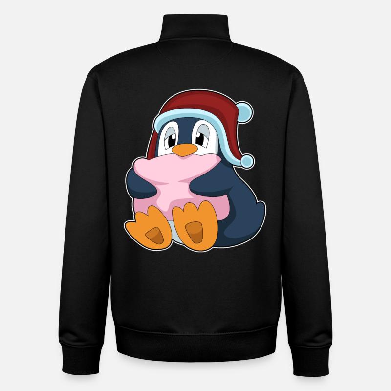 Penguin Sleeping Pillow - Unisex Organic Zip Sweatshirt by Stanley/Stella - black