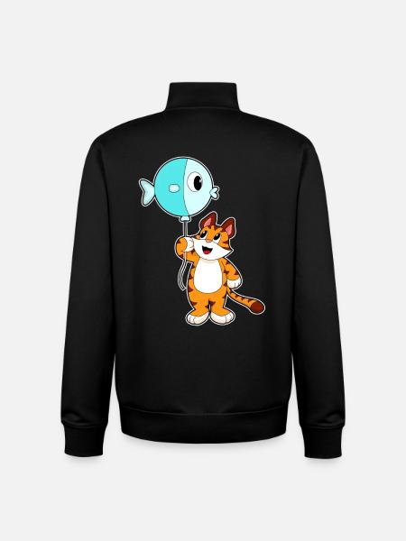 Tiger Balloon - Unisex Organic Zip Sweatshirt by Stanley/Stella - black