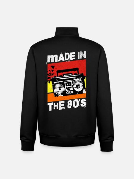Made In The 80s Retro Music - Unisex Organic Zip Sweatshirt by Stanley/Stella - black