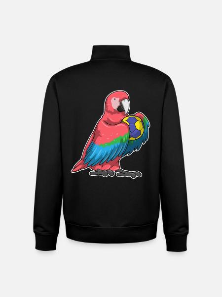 Parrot Handball Player Handball - Unisex Organic Zip Sweatshirt by Stanley/Stella - black