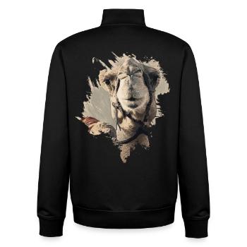 Camel - Unisex Organic Zip Sweatshirt by Stanley/Stella - black - Back - AI Model Male 185 light (185cm)