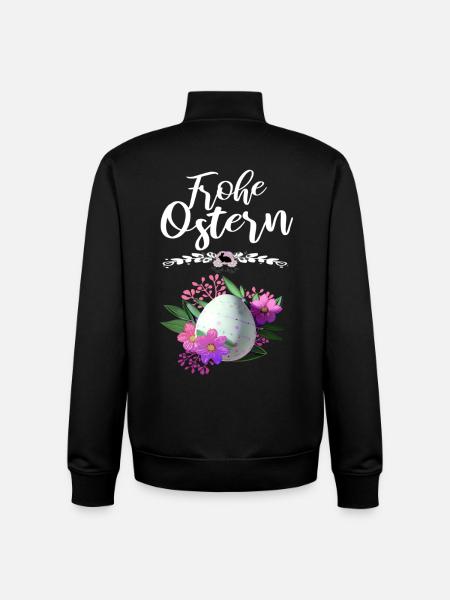 Frohe Ostern Osterei Floral - Unisex Organic Zip Sweatshirt von Stanley/Stella - Schwarz