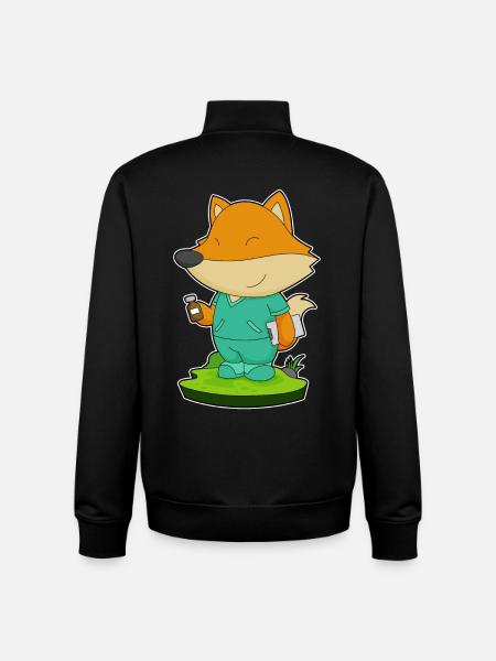 Fuchs Infirmière Médecine - Sweat zippé unisexe en coton bio Stanley/Stella - noir