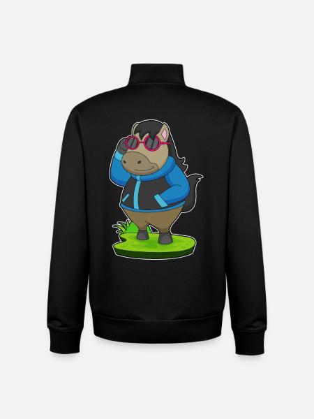 Pferd Sonnenbrille - Unisex Organic Zip Sweatshirt von Stanley/Stella - Schwarz