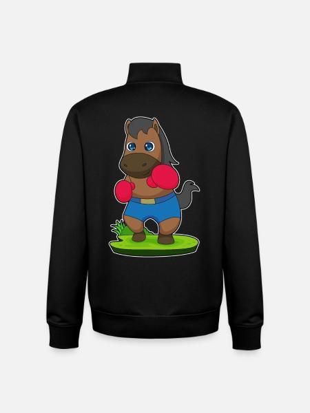 Pferd Boxer Boxhandschuhe Boxen - Unisex Organic Zip Sweatshirt von Stanley/Stella - Schwarz