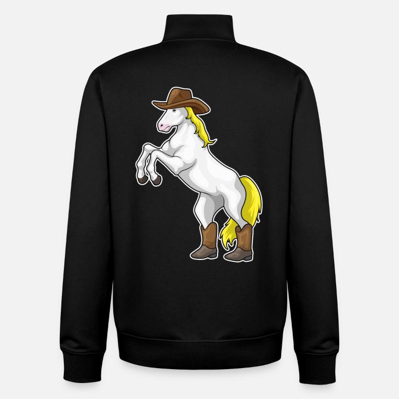 Bottes de cowboy pour chevaux - Sweat zippé unisexe en coton bio Stanley/Stella - noir