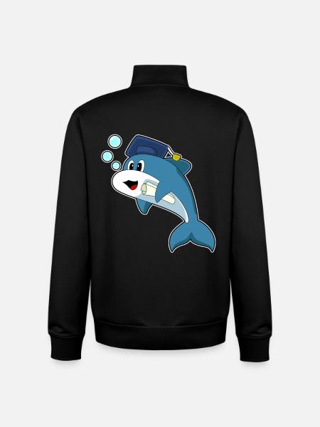 Delfin Student Diploma University - Unisex Organic Zip Sweatshirt by Stanley/Stella - black