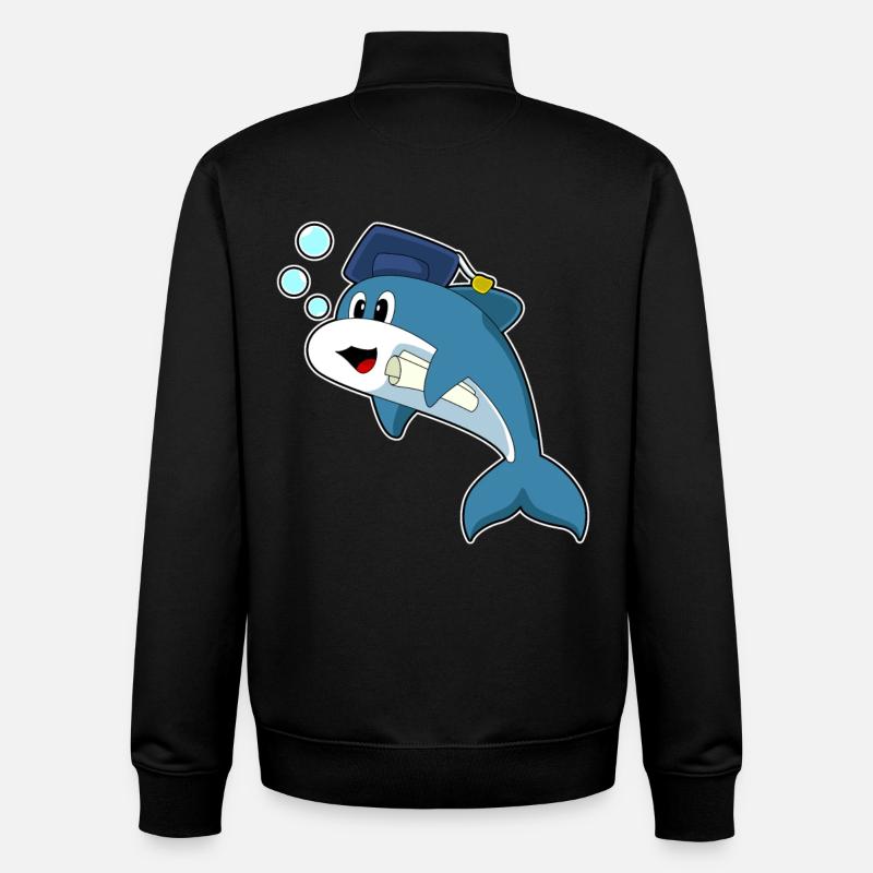 Delfin Student Diplom - Unisex Organic Zip Sweatshirt von Stanley/Stella - Schwarz