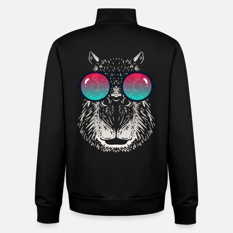 Cooles Capybara mit Sonnenbrille - Unisex Organic Zip Sweatshirt von Stanley/Stella - Schwarz