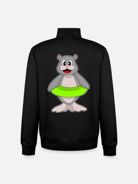 Seal Swimming Swimming Ring Summer - Unisex Organic Zip Sweatshirt by Stanley/Stella - black