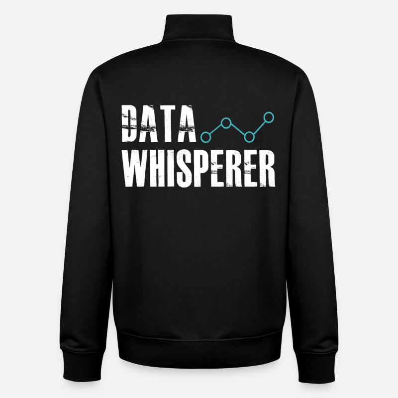 Data Whisperer Science Analyst Ingénieur logiciel - Sweat zippé unisexe en coton bio Stanley/Stella - noir