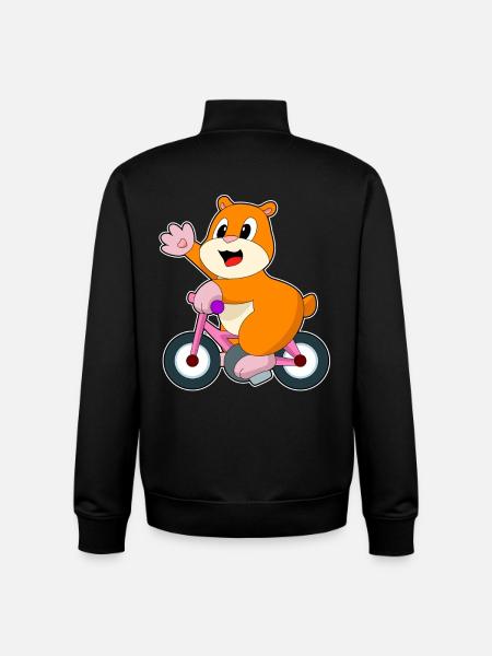 Hamster Bike - Unisex Organic Zip Sweatshirt by Stanley/Stella - black
