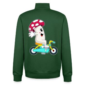 Pilz Fahrrad - Unisex Organic Zip Sweatshirt von Stanley/Stella - Flaschengrün - Hinten - AI Model Male 185 dark (185cm)